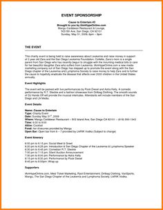 sponsorship proposal sample for events