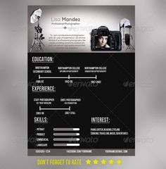 Photographer Resume - .PSD Template by Cursive Q Designs on ... Photographer Resume - .PSD Template by Cursive Q Designs on ...