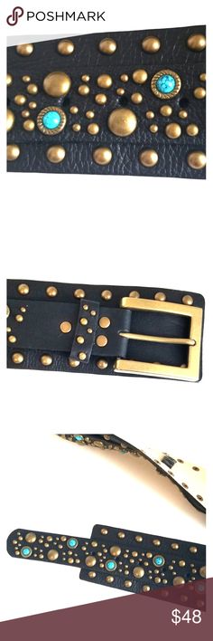 Lime Green Punk Studded Belts Silver studs 80s rocker PU retro