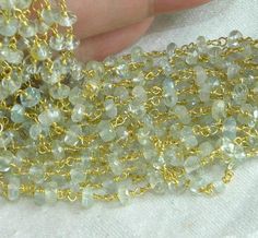 Multi Tourmaline Rosary Chain Gold Plated Beads Chain Round 2mm GemMartUSA