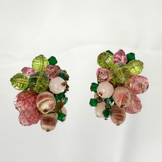 Vintage Paper Art Clip-on Earrings OOAK Rare