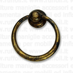 Pomello in stile classico per cassetti mobili armadi cucine ottone antico e porcellana con decoro