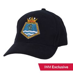 HMS ARK ROYAL CREST PRINTED ON A BASEBALL CAP ROYAL NAVY