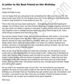 sample letter of friendship