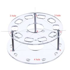 10 Holes Acrylic Transparent Black White Oval Make up Brush Holder Drying Rack
