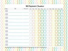 bill pay checklist template