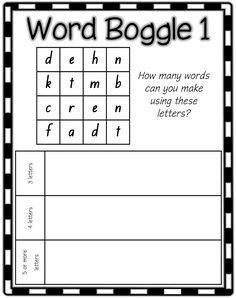 Scrabble Tiles spelling or word work activity to print from Scrabble Tiles spelling or word work activity to print from
