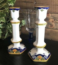 Set of Shafts of Wheat Candlesticks ~ Metal ~ 13/" and 9/" Tall