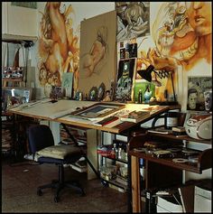 The 155 Best Jo Gl Images On Pinterest Architectural Drawings Would Love To Have This Kind Of Creative E Large Art On The Walls Drafting Table Set Up And Naturaly Light Make Me Artwork