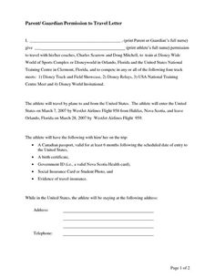 travel letter for minors