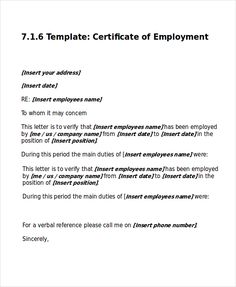 sample of certificate of employment