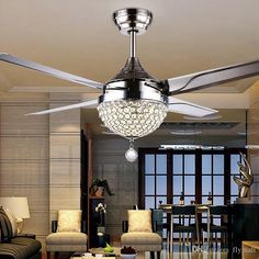 Huston Fan Modern Wooden Ceiling Fan Light with 5 Reversible Blade LED for Indoor Dining Room Bedroom Restaurant Pull Chain Chandelier Fan Light-2 Down Rod,42 Inch White