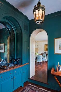 58 Best Pea Blue Interiors Images On Pinterest In 2018 Meg Braff Sunken Pea Butler S Pantry And A Beautiful Black Perforated Lantern On The Main Interiorsbeautiful Homesblue