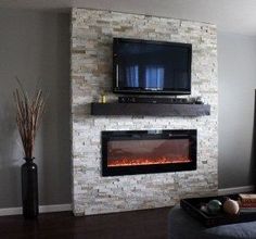 18 Chic and Modern TV Wall Mount Ideas for Living Room | Wall mount electric fireplace Modern tv wall and Wall mount