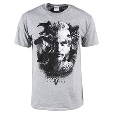 VIKINGS LONG SLEEVE T-SHIRT OFFICIAL LICENSED SPIRAL RAGNAR FACE