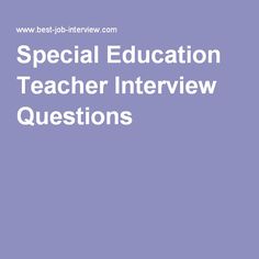 special education teacher interview questions and answers