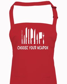 Choose your Weapon Fun BBQ Grillen Comedy Grillschürze Kochschürze Latzschürze
