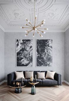 lamps living room lighting ideas dunkleblaues. high ceilings to light grey walls and herringbone parchet. | hohe decken zu lichtgrauen wänden lamps living room lighting ideas dunkleblaues