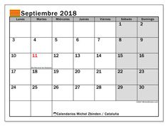 calendario de septiembre 2018