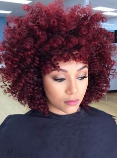 Red Hair Colors For Black Women Burgundy Color Wigs Red Curly Medium Synthetic Hair With Bangs Loose Messy Arican