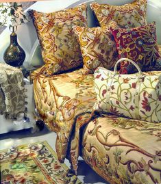bedroom decor Crewel Pillow Sham Lotus Desert Sand