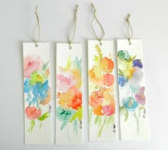 Watercolor Flower Bookmarks: growcreative