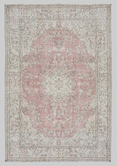 Deco Rug Boho Rug Muted Area Rug Wool Area Rug 5x6.5 Area Rug Vintage Area Rug Pink Turkish Rug Rug for Living Room Handwoven Rug
