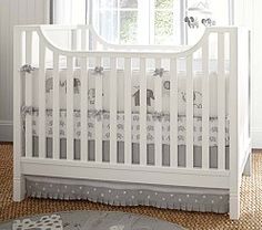 Pottery Barn Kids Embroidered Pique Nursery Crib Child Baby Bumper Chocolate