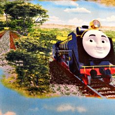 THOMAS THE TANK ENGINE STEAM TEAM JAMES PERCY QUILTING COTTON FABRIC 23/" REMNANT