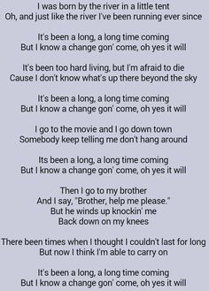 sam cooke a change is gonna come song lyrics i love lyrics song lyrics about change