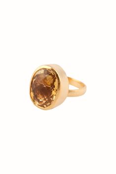 Un anillo de Jade Marrón Talla P