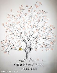 103 Best Wedding Guest Book Favors Images On Pinterest Hand Drawn Personalised Wedding Tree Is A Lovely Alternative To Traditional Guest Book Loveartdesign