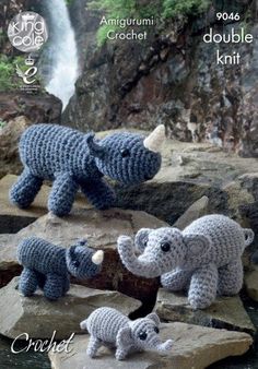 King Cole DK Crochet Toy pattern Monkey Chimps 3 sizes safari animals 9047