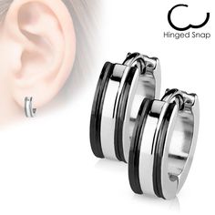 Jstyle Bijoux 3 Paires Acier Inoxydable Boucle doreille Homme et Femme Rond Clous Mixte Noir Jaune blanche