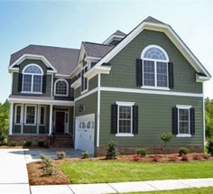 Sage Green House With White Shutters Google Search 40 Exterior House Colors With Brown Roof Sage Green