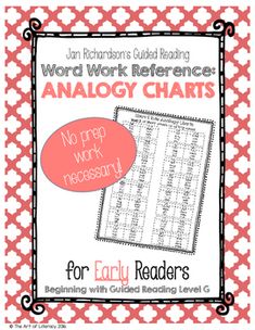 analogy charts for small groups jan richardson lessons guided richardson charts