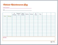 fleet vehicle maintenance log