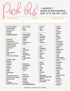 holiday packing checklist template