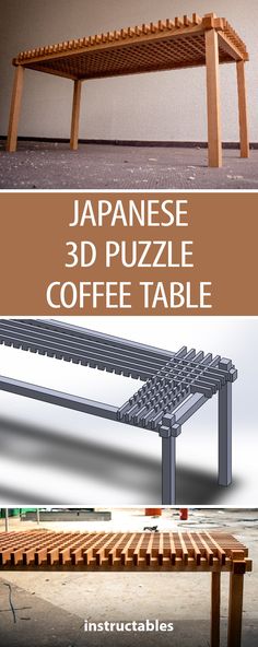 Japanese 3D Puzzle Coffee Table #furniture #woodworking Walnut Coffee Table Modern, Simple Coffee Table, Rustic Coffee Tables, Coffee Table Square, Modern Wood Furniture, Custom Painted Furniture, Coffee Table Furniture, Woodworking Table, Woodworking Projects