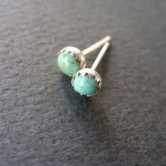 Mini Turquoise Earrings Etsy Wedding Small Turquoise Stud Earrings Natural Stone In Sterling Silver Kingman Arizona