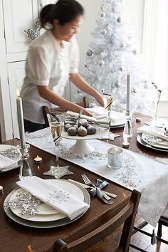 Purple And Silver Christmas Table White 28 Christmas Dinner Table Decorations And Easy Diy Ideas