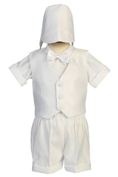 Lito Angels Baby Boys 4 Pcs Satin Baptism Christening Suit with Bonnet Short//Long Sleeves Infant