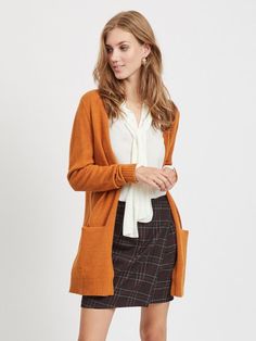 Stella Burnt Orange Textured Cotton V Neck Cardigan Stella Burnt Orange Textured Cotton V Neck Cardigan