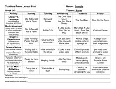 daycare lesson plans