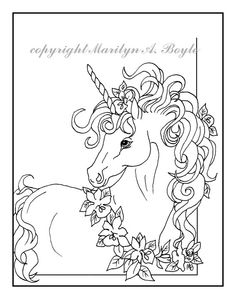 ADULT COLORING PAGE Digital Download Unicorn By OriginalSandMore