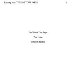 an example of a cover page