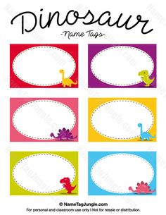 13 Best Kindergarten Name Tags Images Preschool First Cl Free Printable Dinosaur Name Tags The Template Can Also Be Used For Creating Items Like