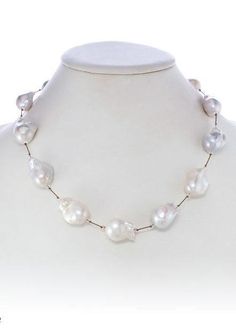 JYX Top-grade AAAAA 12-15mm Lavender Freshwater Pearl Necklace 19
