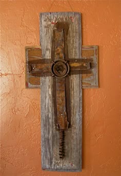 Serbian Orthodox Cross Wall Metal Art with Rustic Copper Finish Hanging