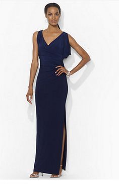 ralph lauren navy gown